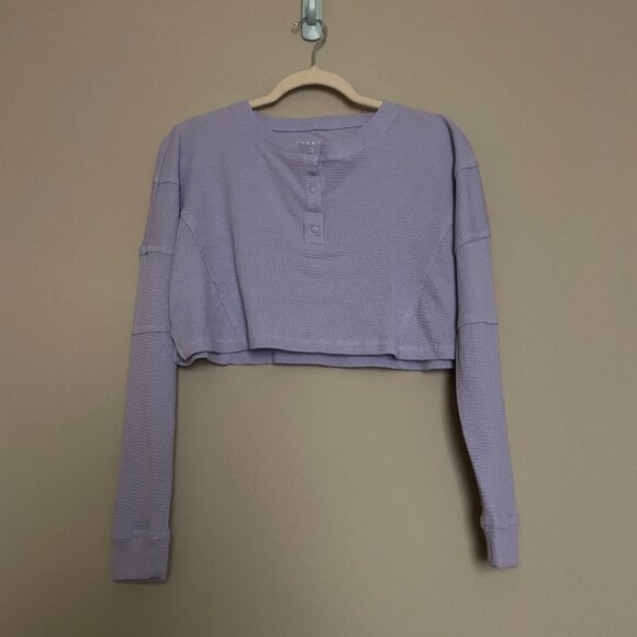 Aeropostale, XS, Cropped Henley Thermal - Picture 2 of 9